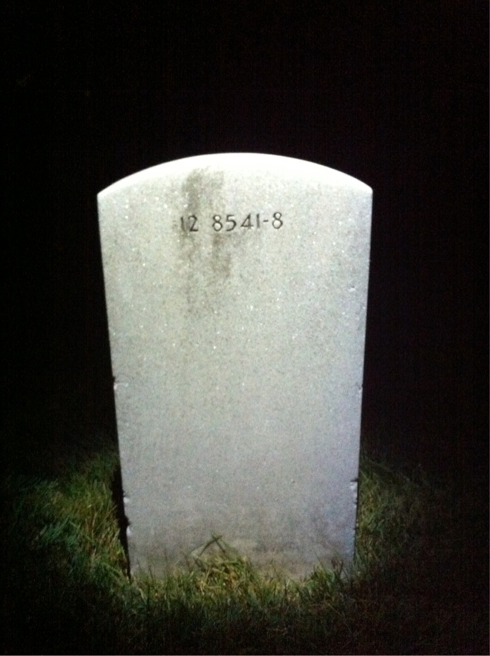 Back of headstone — Alvin Cox