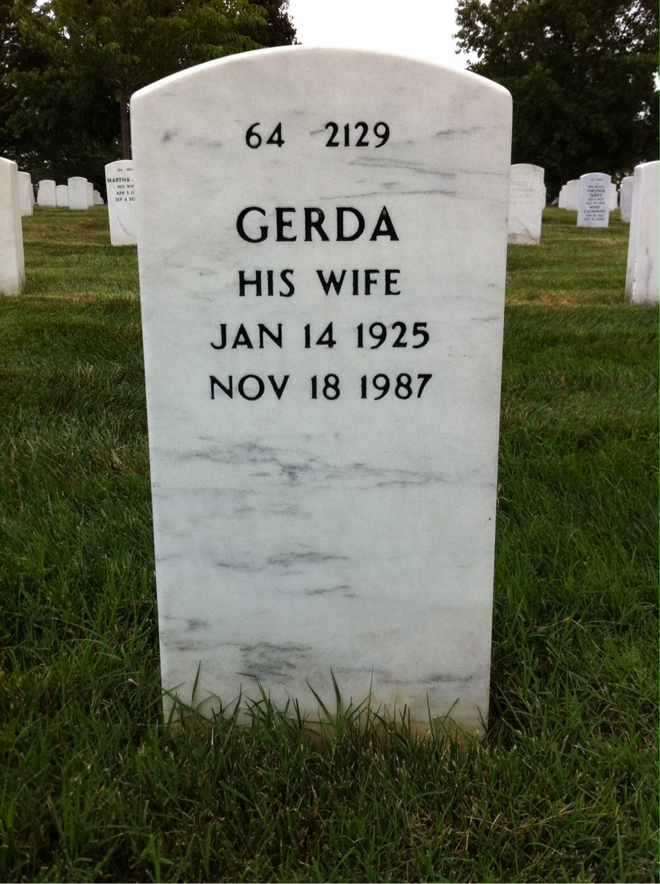 Back of headstone — Bernard Mccloskey