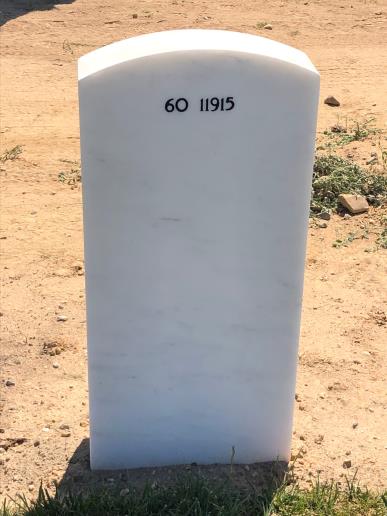 Back of headstone — Parry Baer