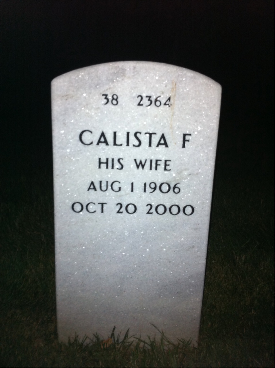 Back of headstone — Harold Davenport