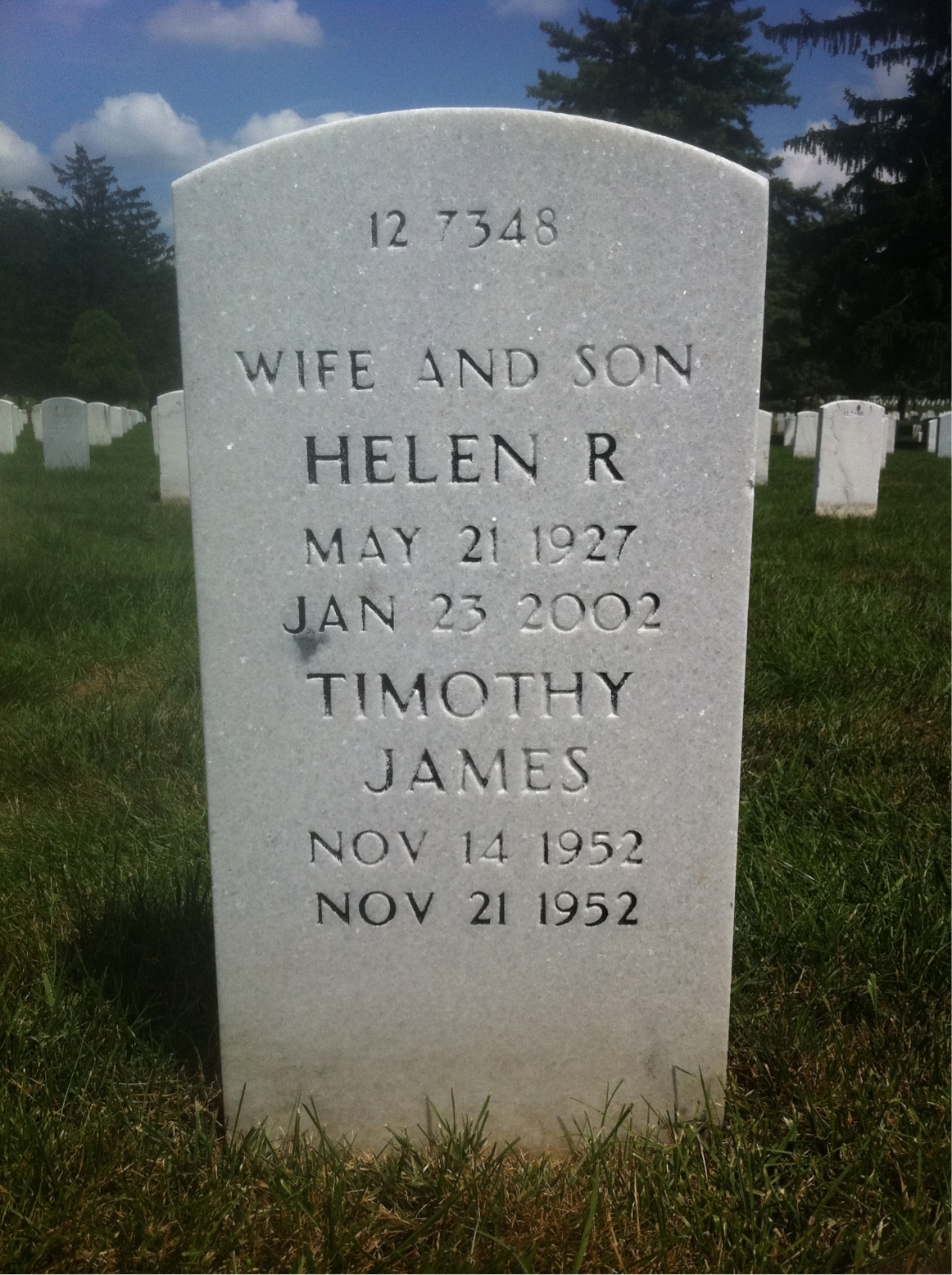 Back of headstone — Charles Mitchell