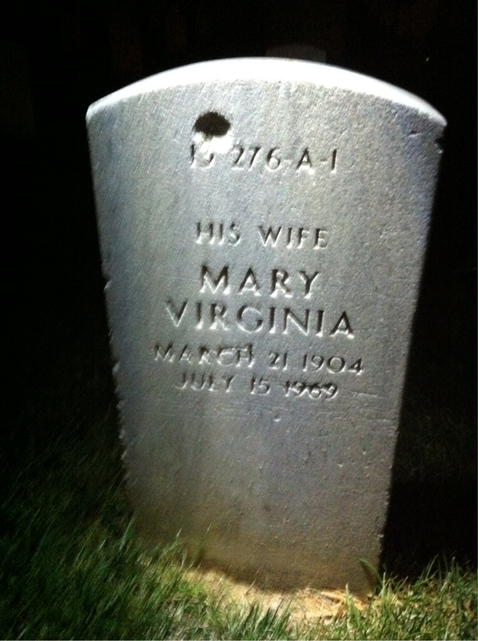 Back of headstone — Arsenio Arellano