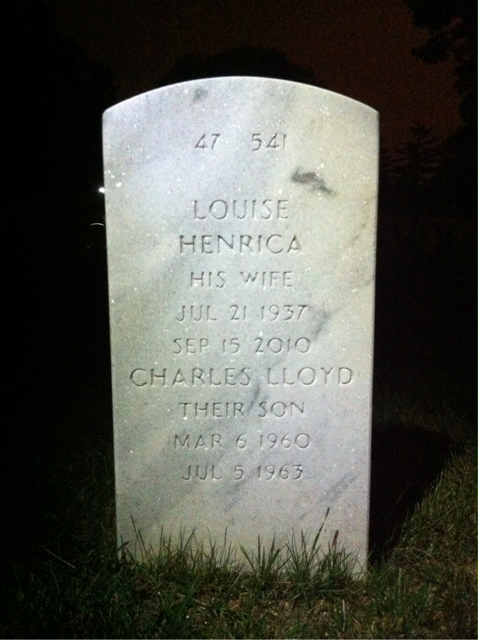 Back of headstone — Charles Hiett
