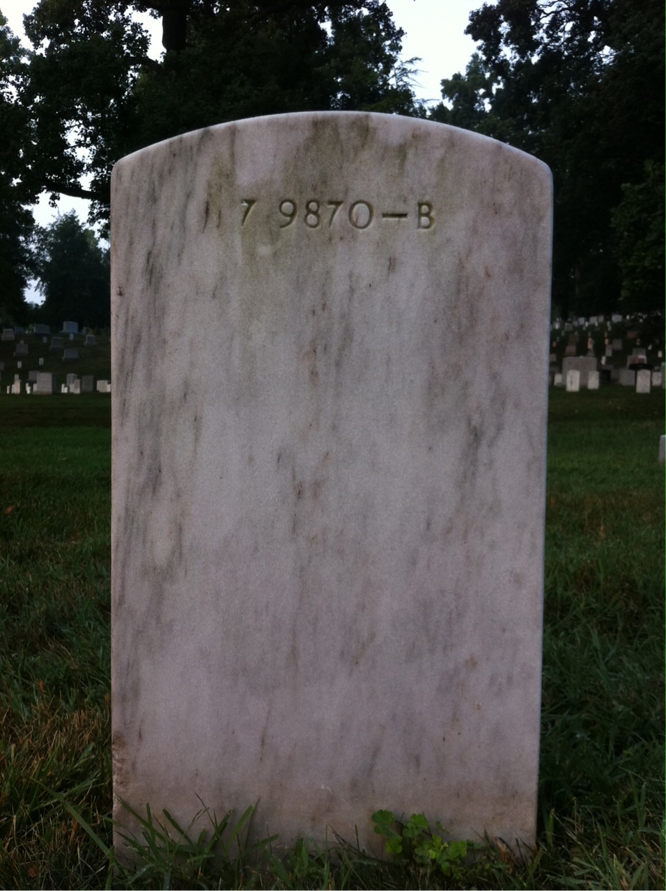 Back of headstone — Marshall Collins