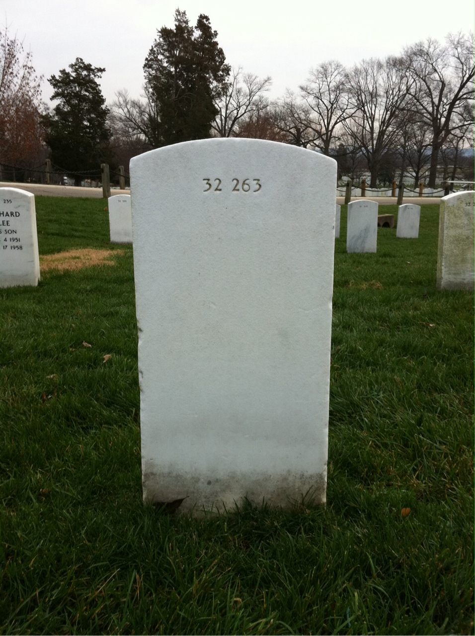 Back of headstone — William Leroy Harding