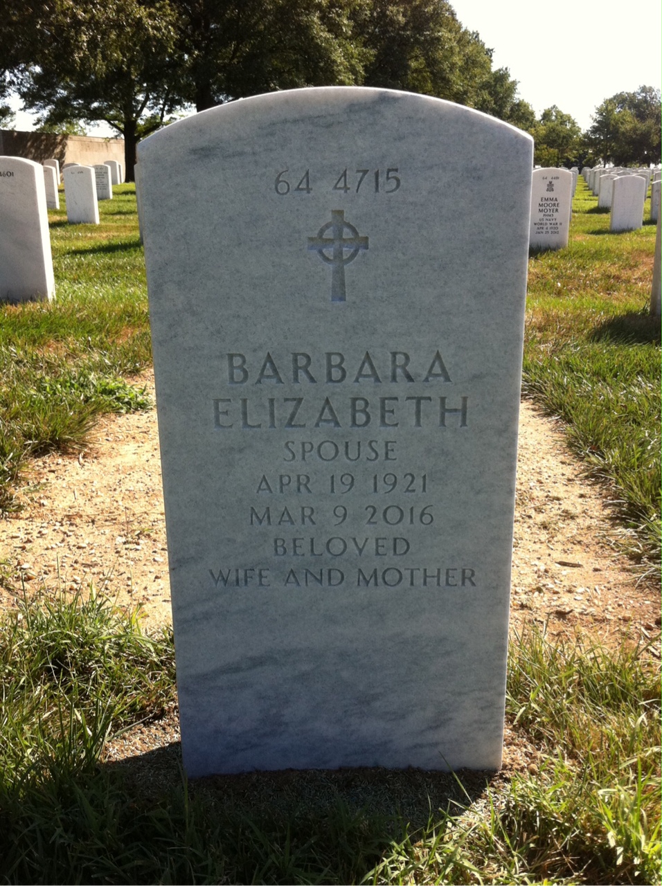 Back of headstone — John Groom