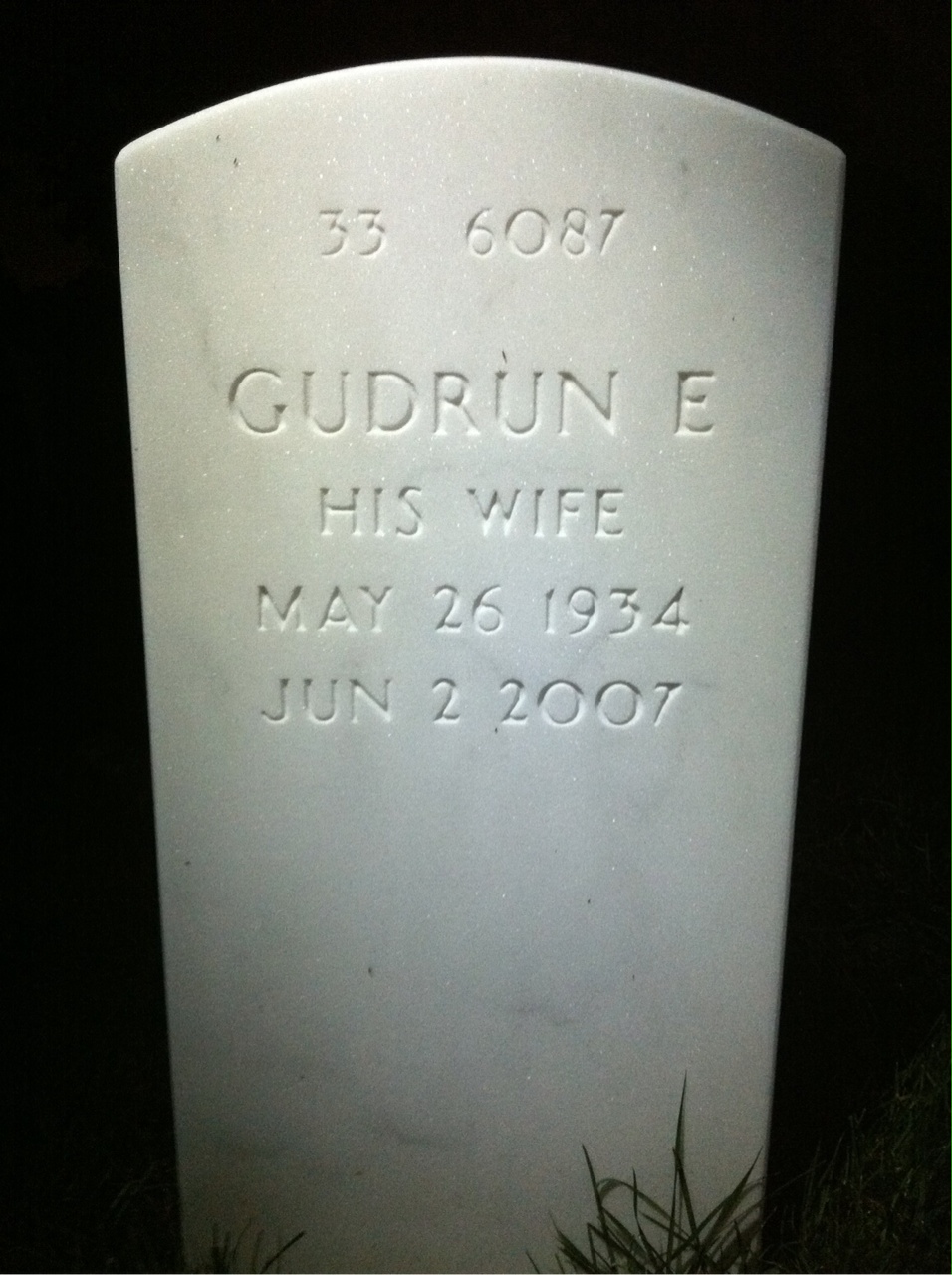 Back of headstone — Richard Boverie