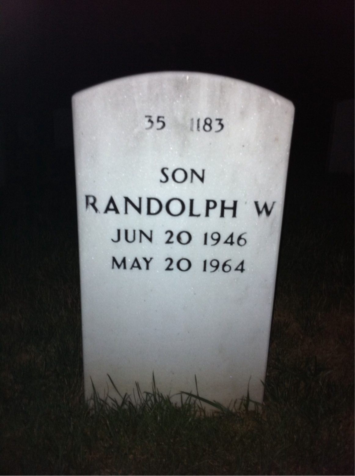 Back of headstone — Everett Sara
