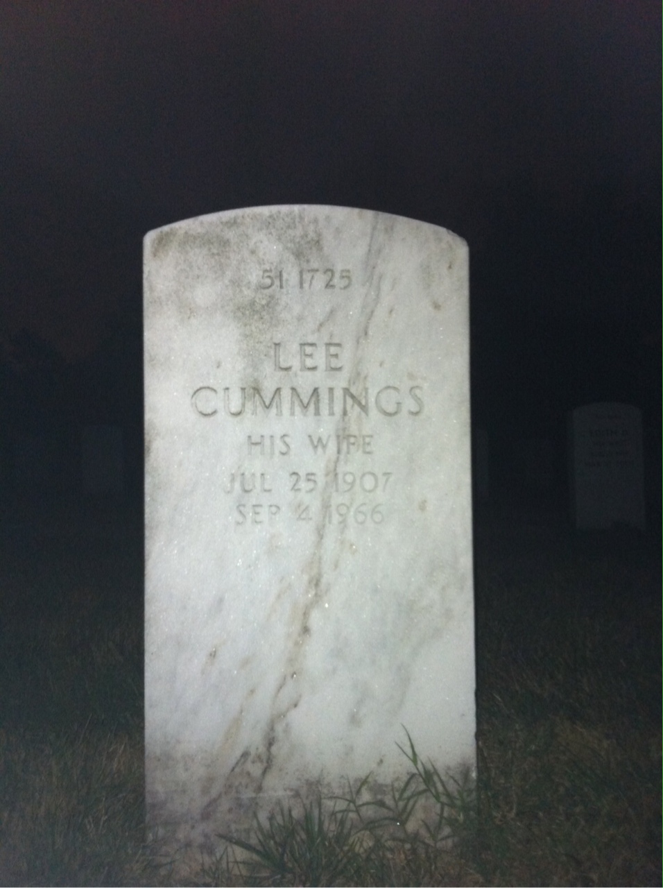 Back of headstone — Warren C Hamill