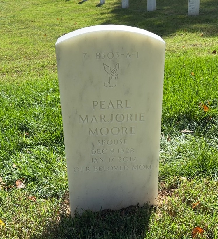 Back of headstone — George Moore