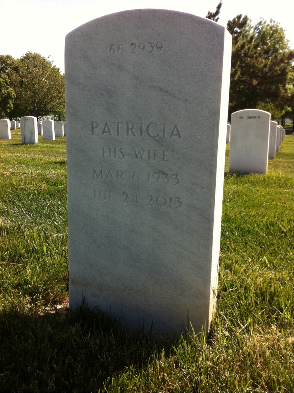 Back of headstone — Frederick Shear