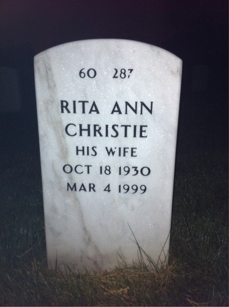 Back of headstone — Irvin Hylton