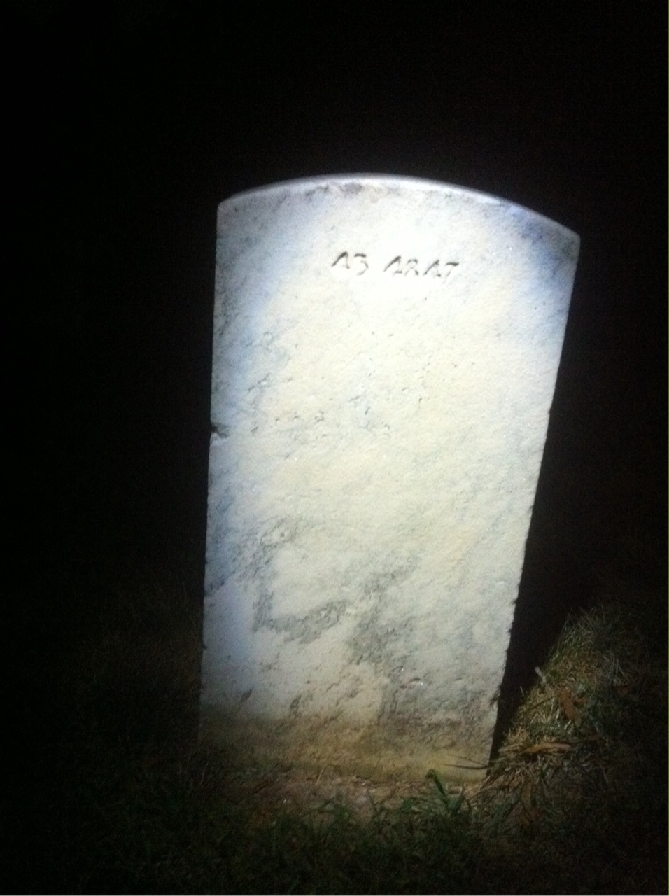 Back of headstone — John Cox