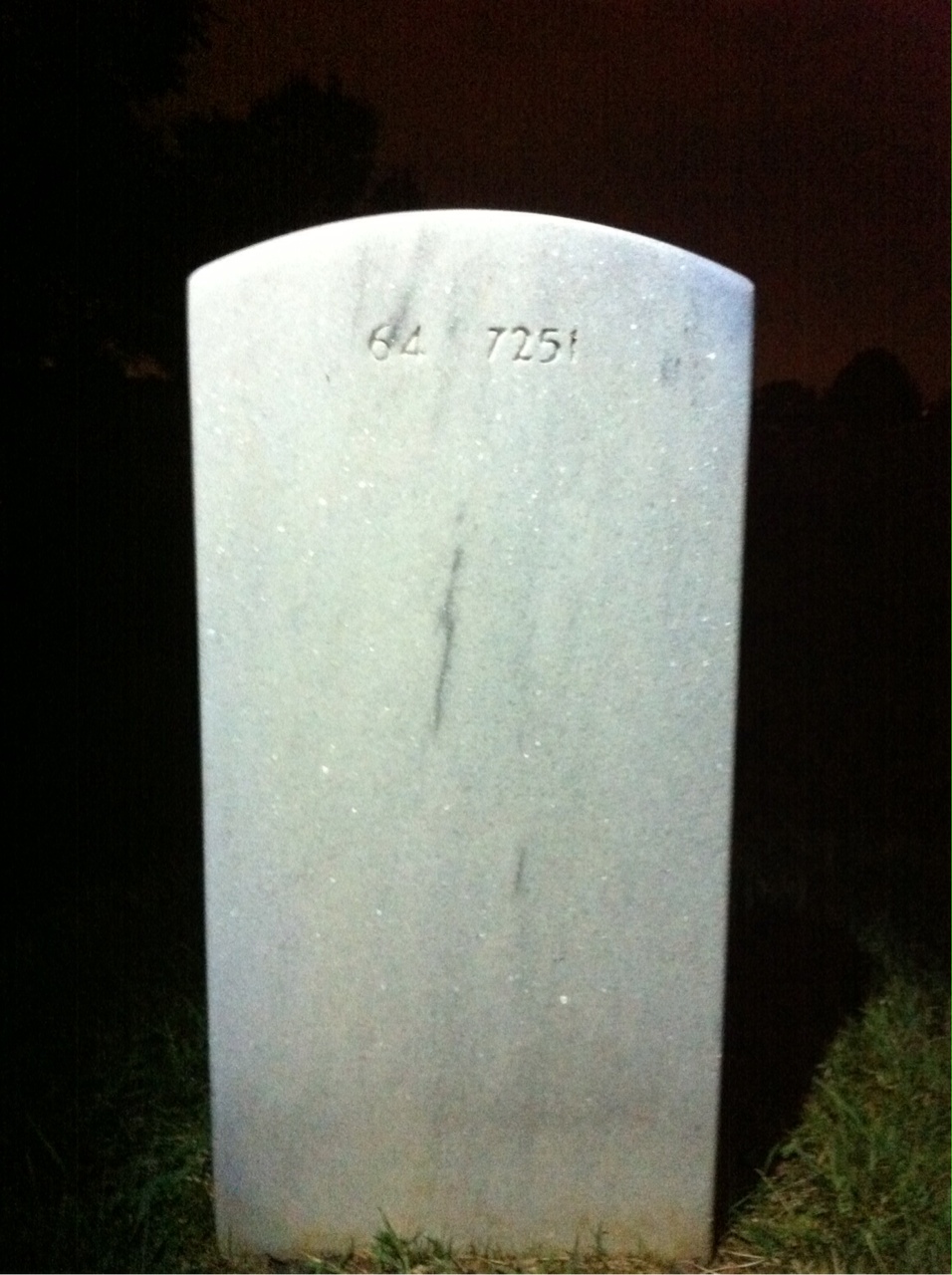 Back of headstone — Alphonza Grant