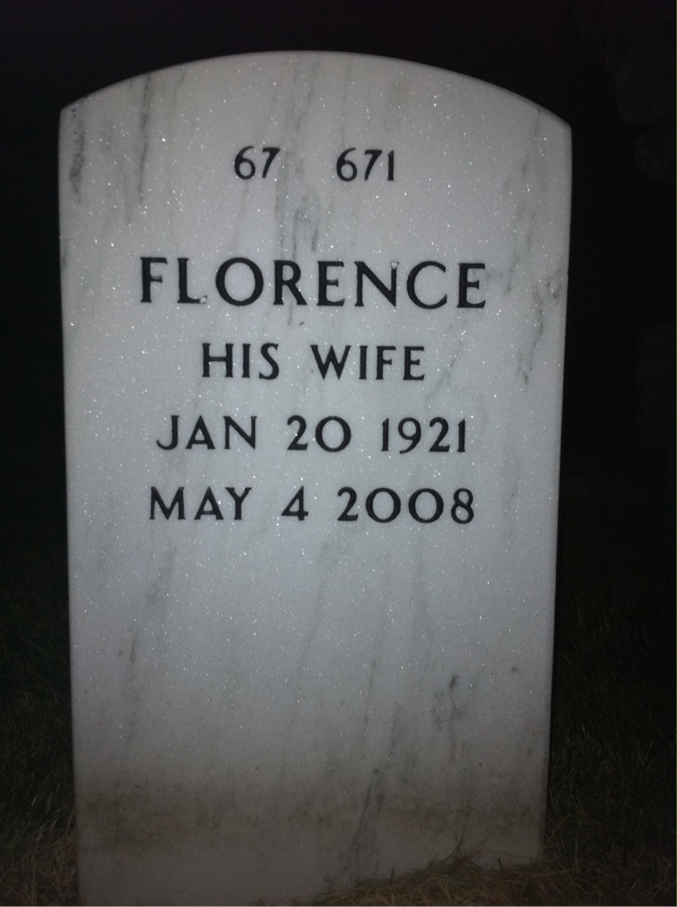 Back of headstone — Stanley Jados