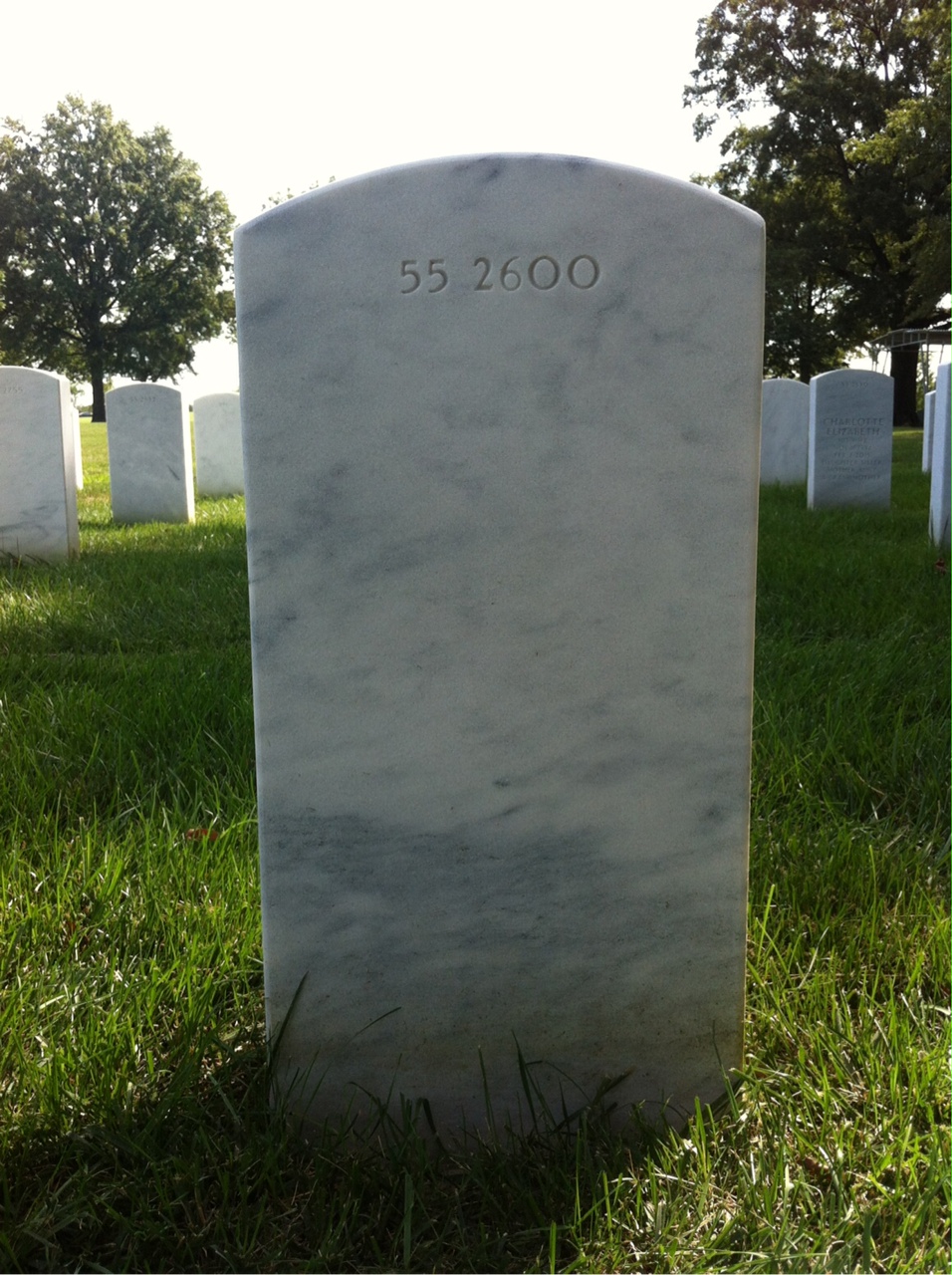 Back of headstone — Wayne H Hussing