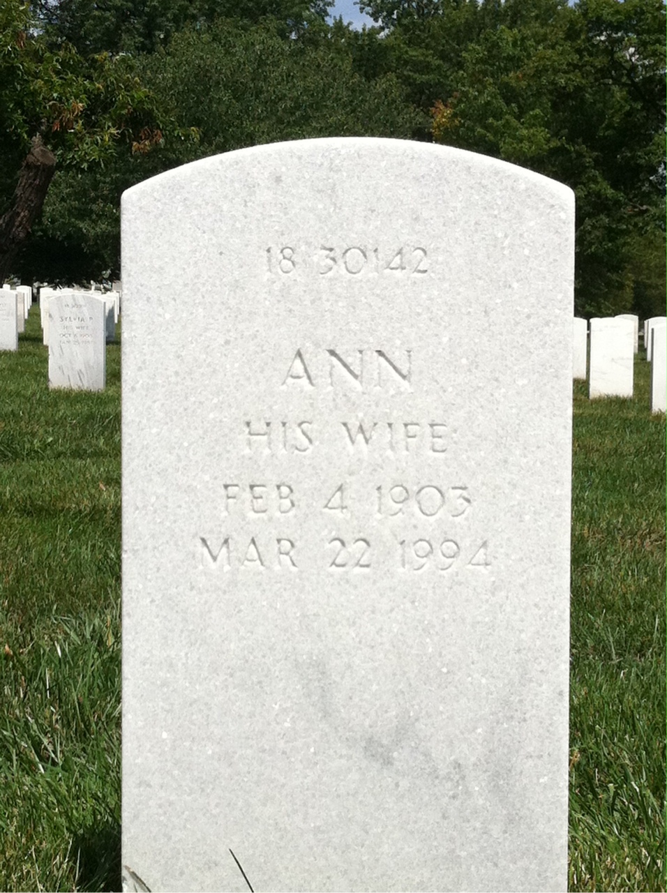 Headstone shared by 2 interments, including Thomas Fogarty