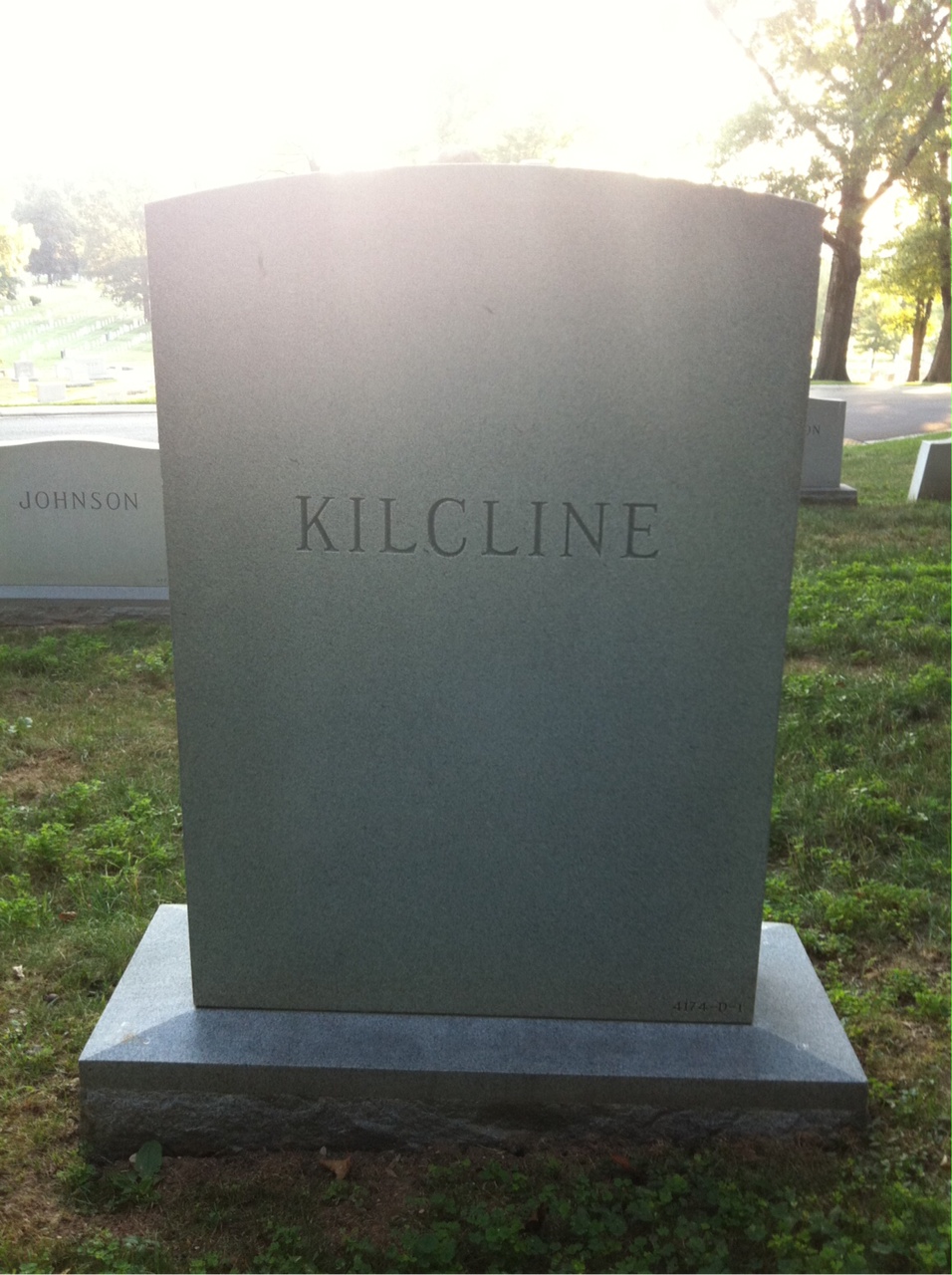 Back of headstone — Thomas Kilcline