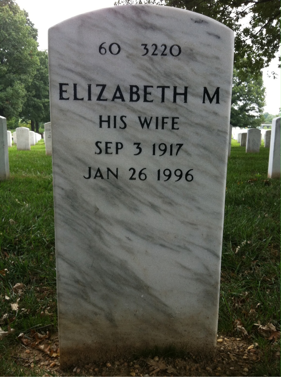 Back of headstone — James Vance