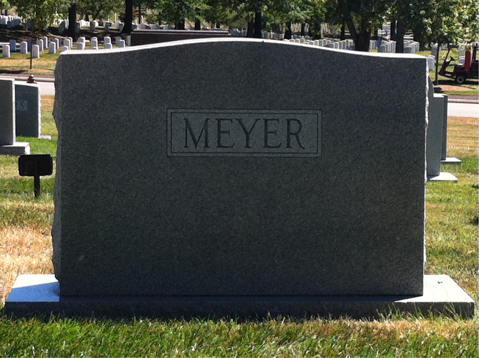 Back of headstone — Alvin Meyer