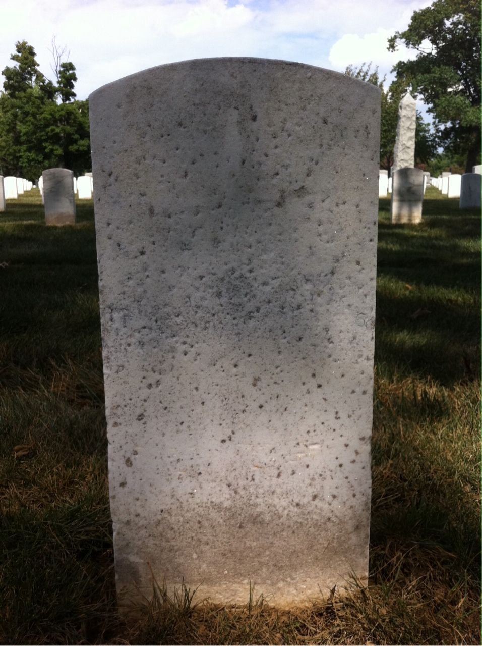 Back of headstone — Frank Blakely