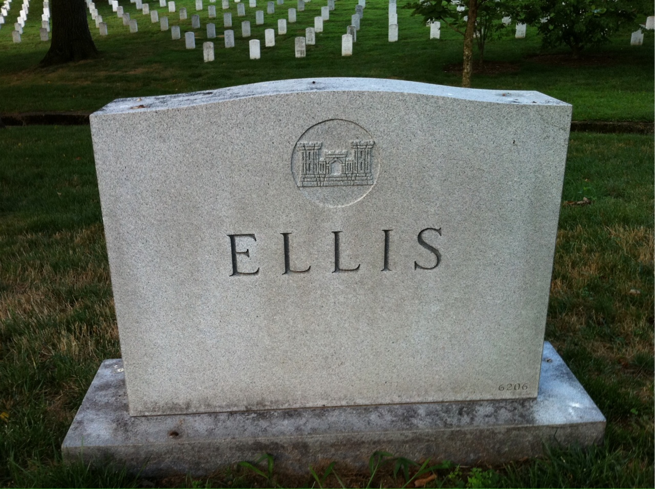 Back of headstone — William A Ellis