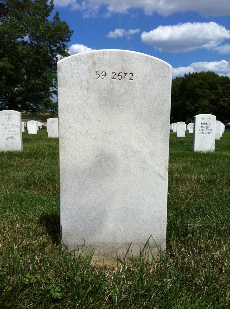 Back of headstone — William S Linton