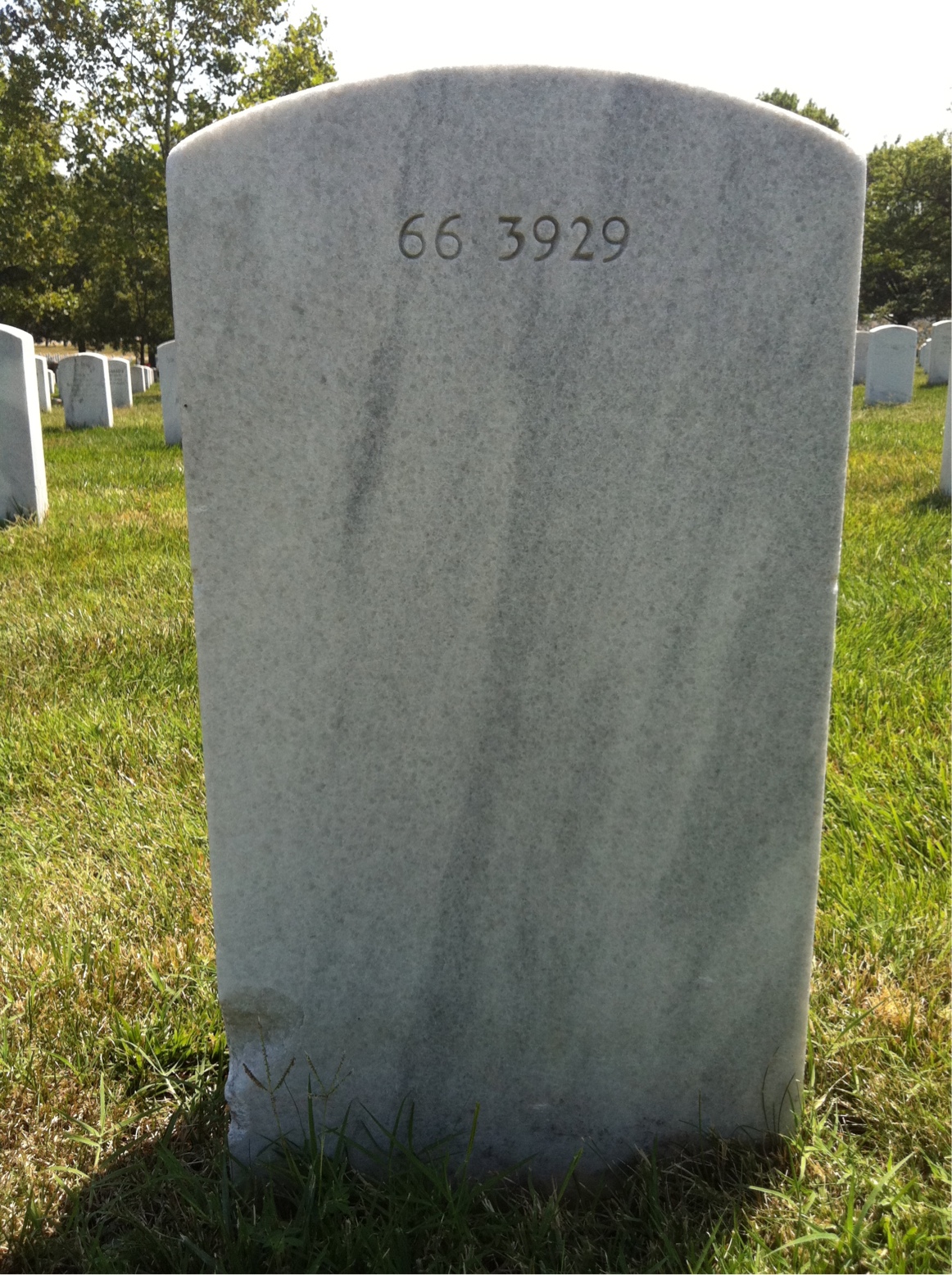 Back of headstone — Walter Little