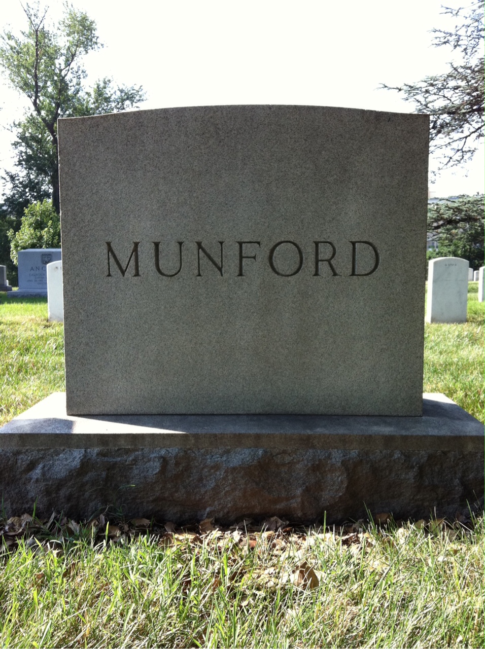 Back of headstone — Louis Munford