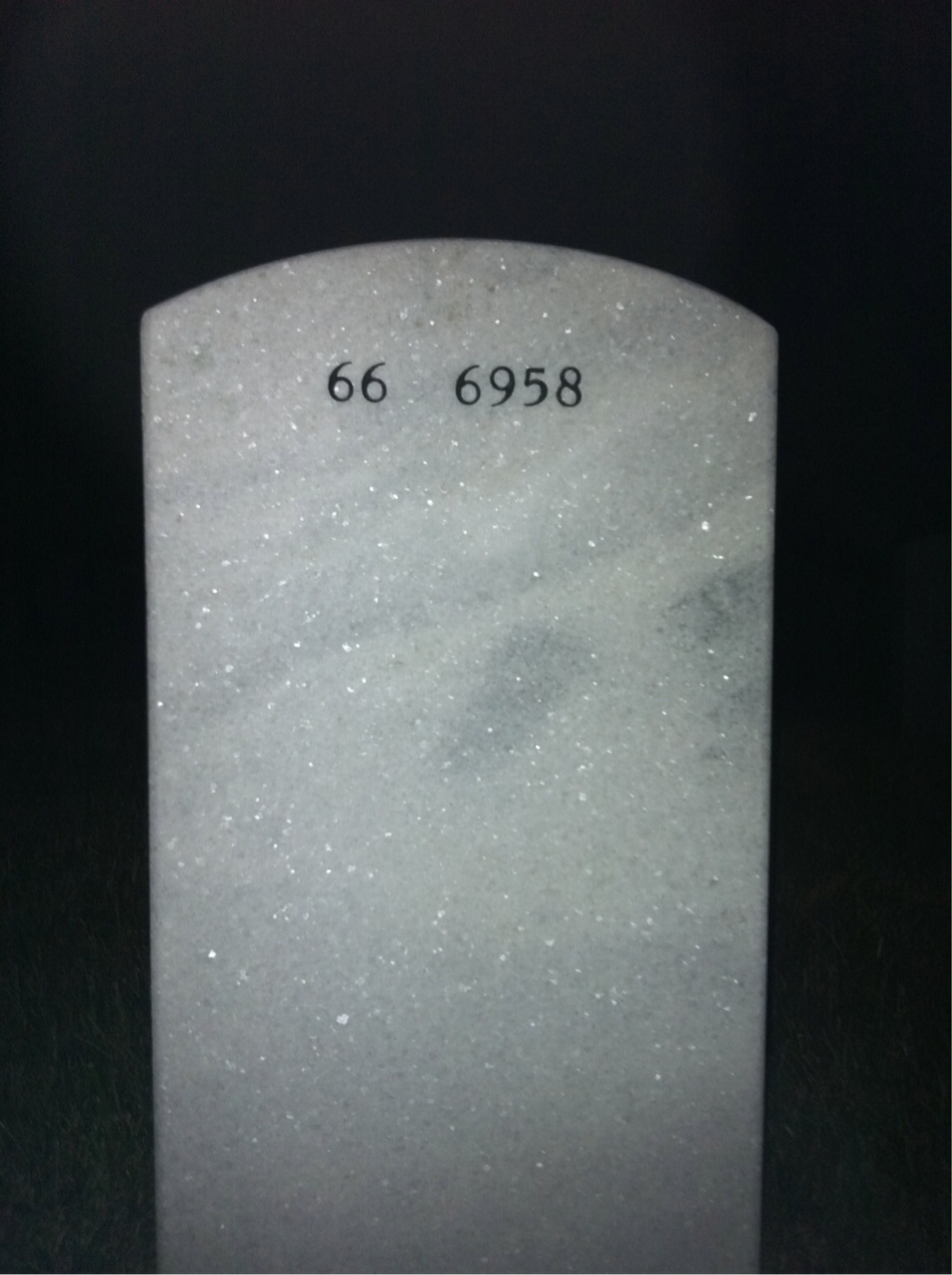 Back of headstone — John Vogt