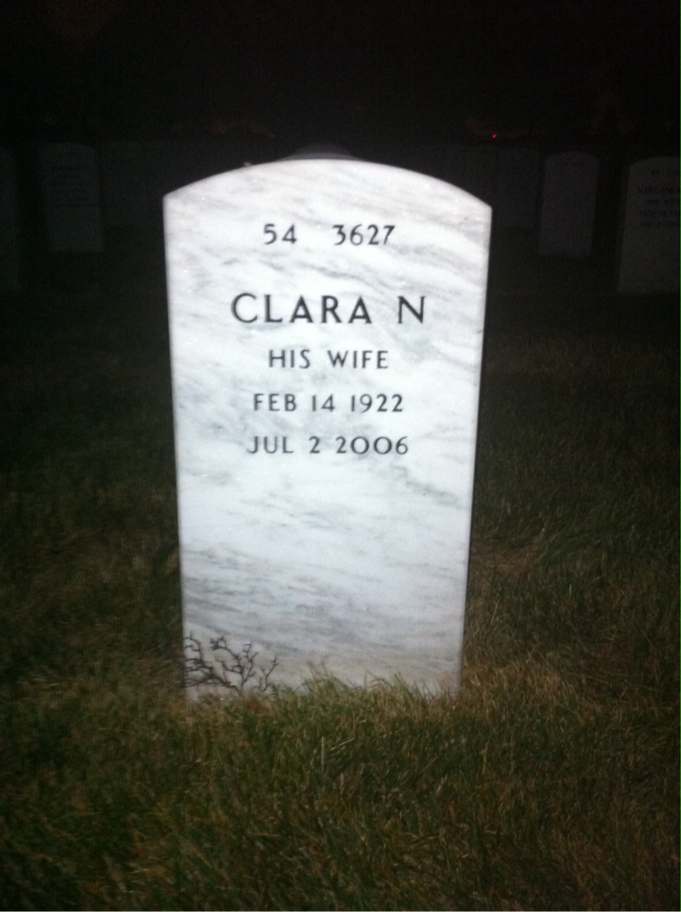 Back of headstone — Frank Davis