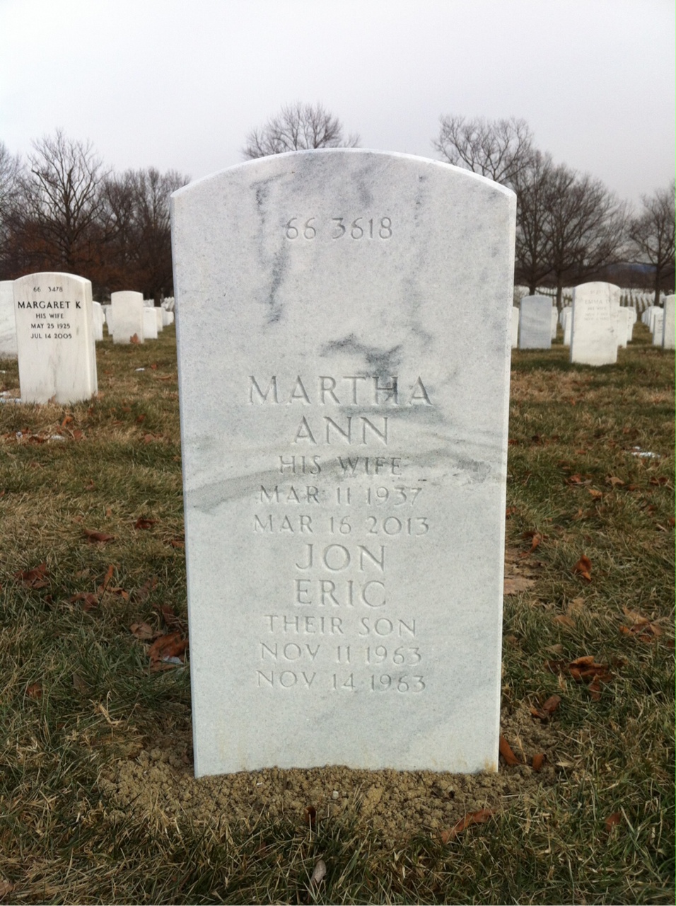 Back of headstone — John Dachos