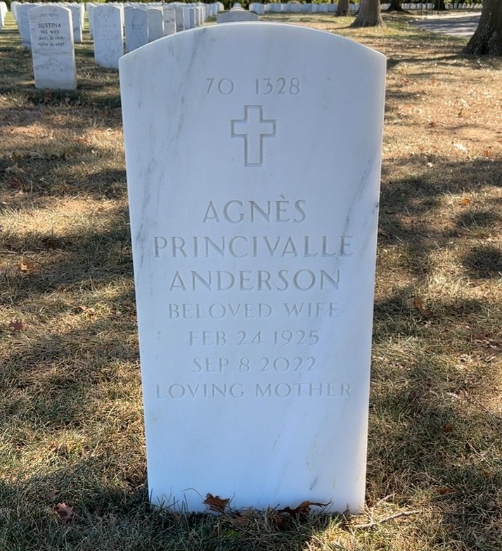 Back of headstone — Lloyd Anderson