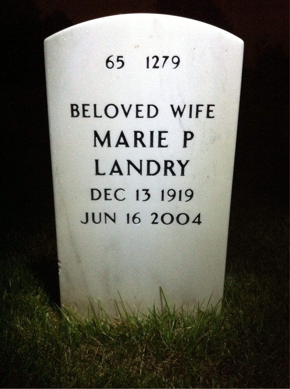 Back of headstone — Paul Mulvaney