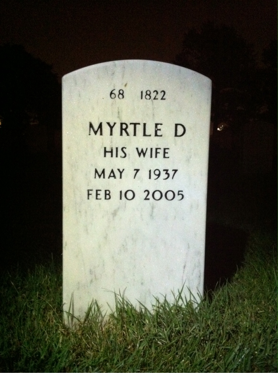 Back of headstone — John Pinkney