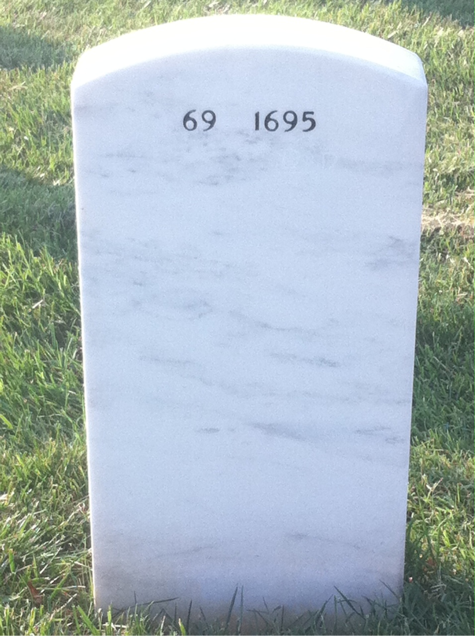 Back of headstone — John Hanssen