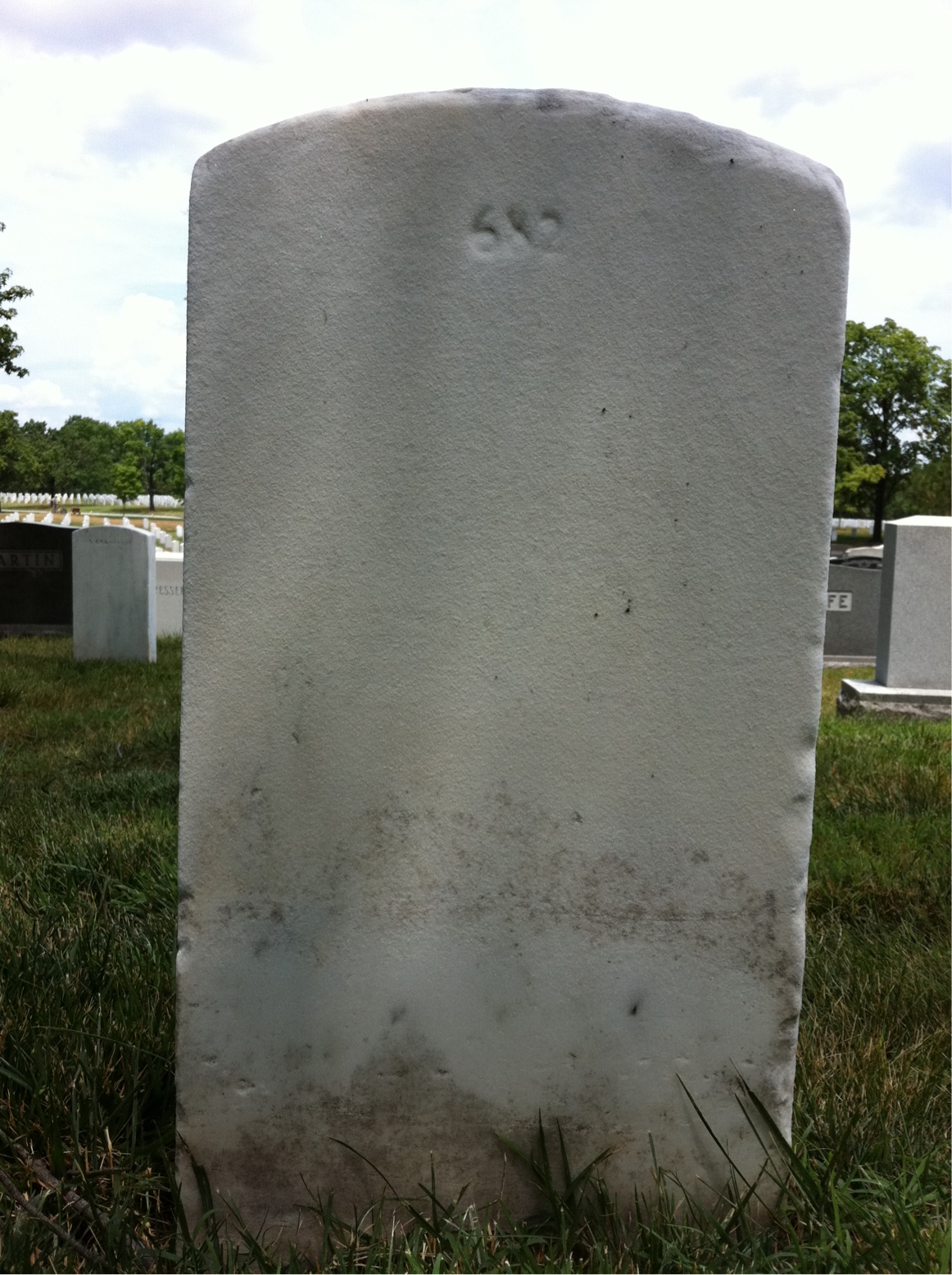 Back of headstone — James Moran