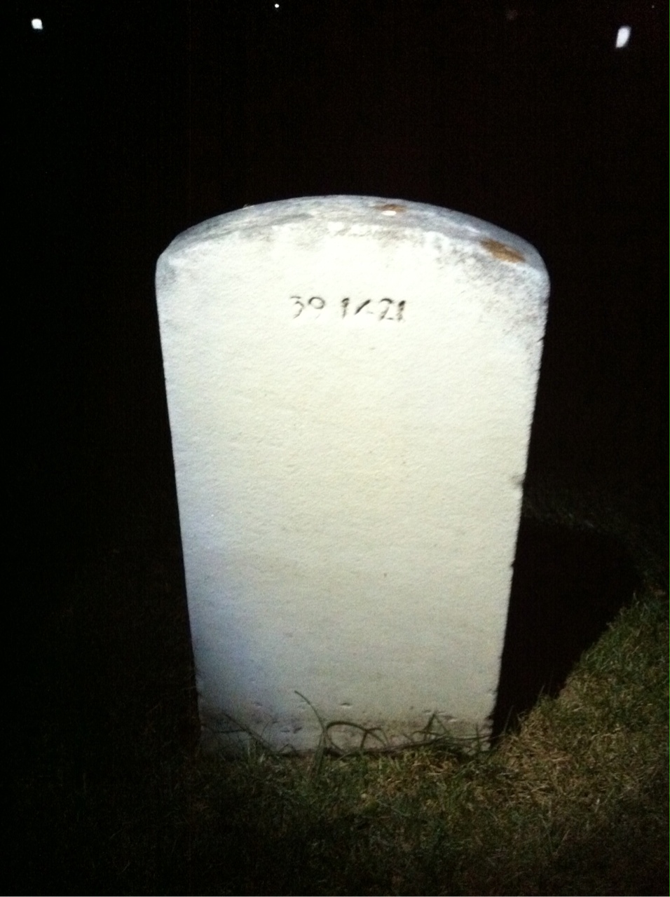 Back of headstone — Thomas P Kane