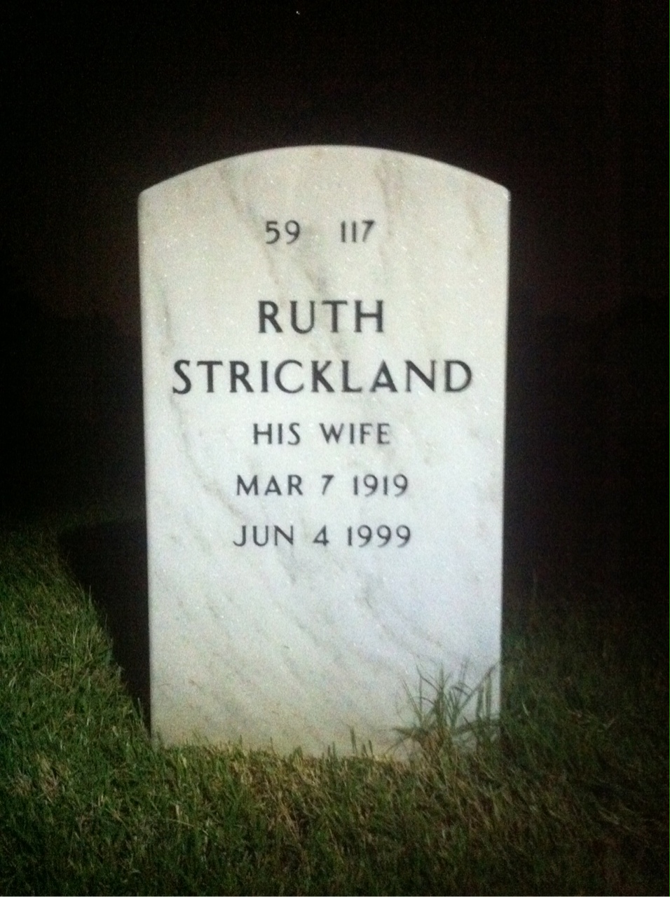Back of headstone — Chester Clark