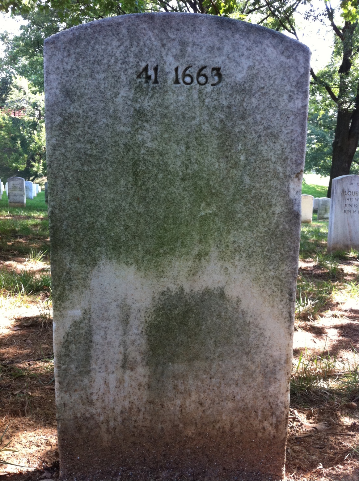 Back of headstone — Mary Moten