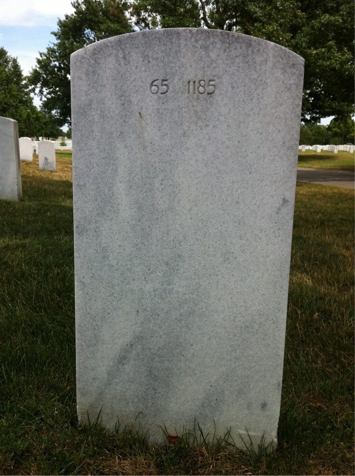 Back of headstone — William E Toothman