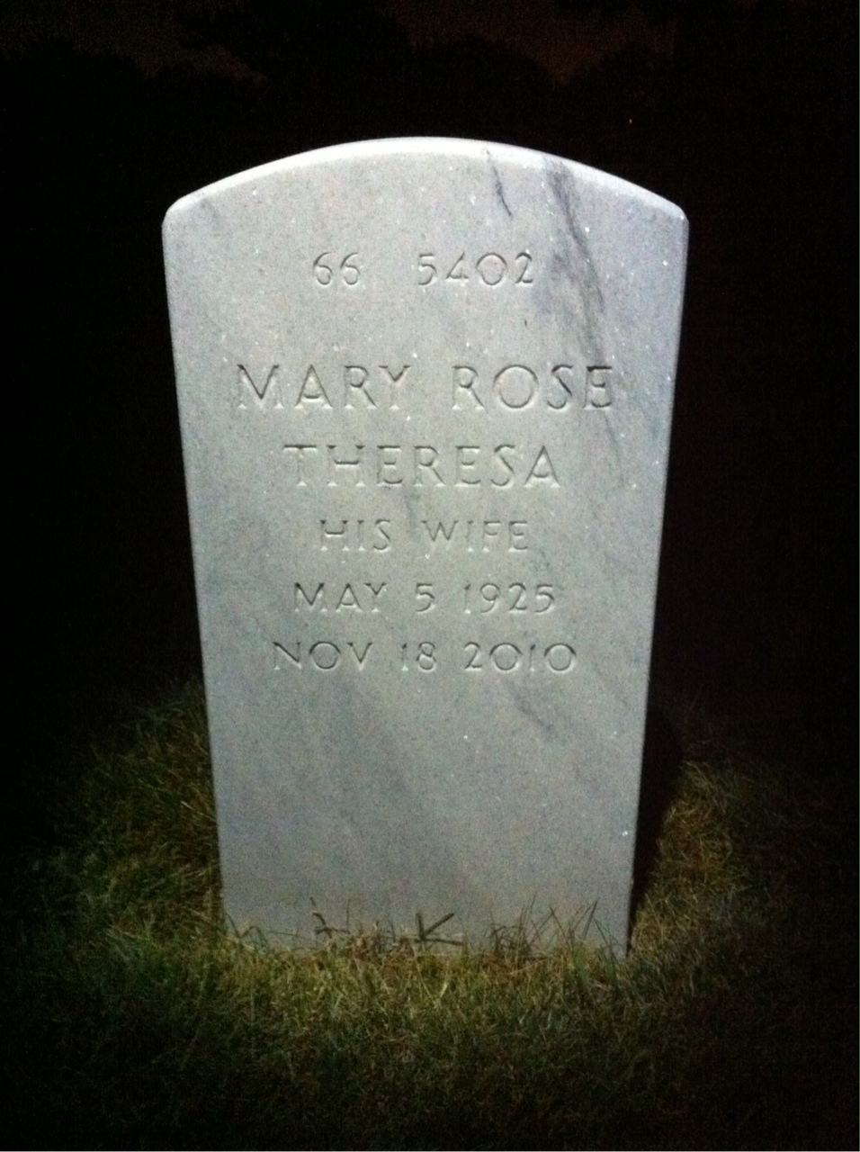 Back of headstone — William Higgins