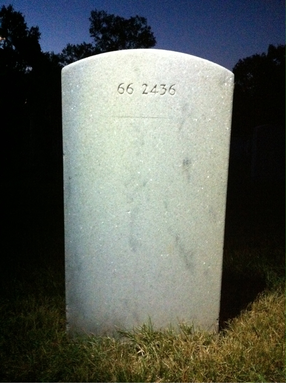 Back of headstone — William Sherman Markley