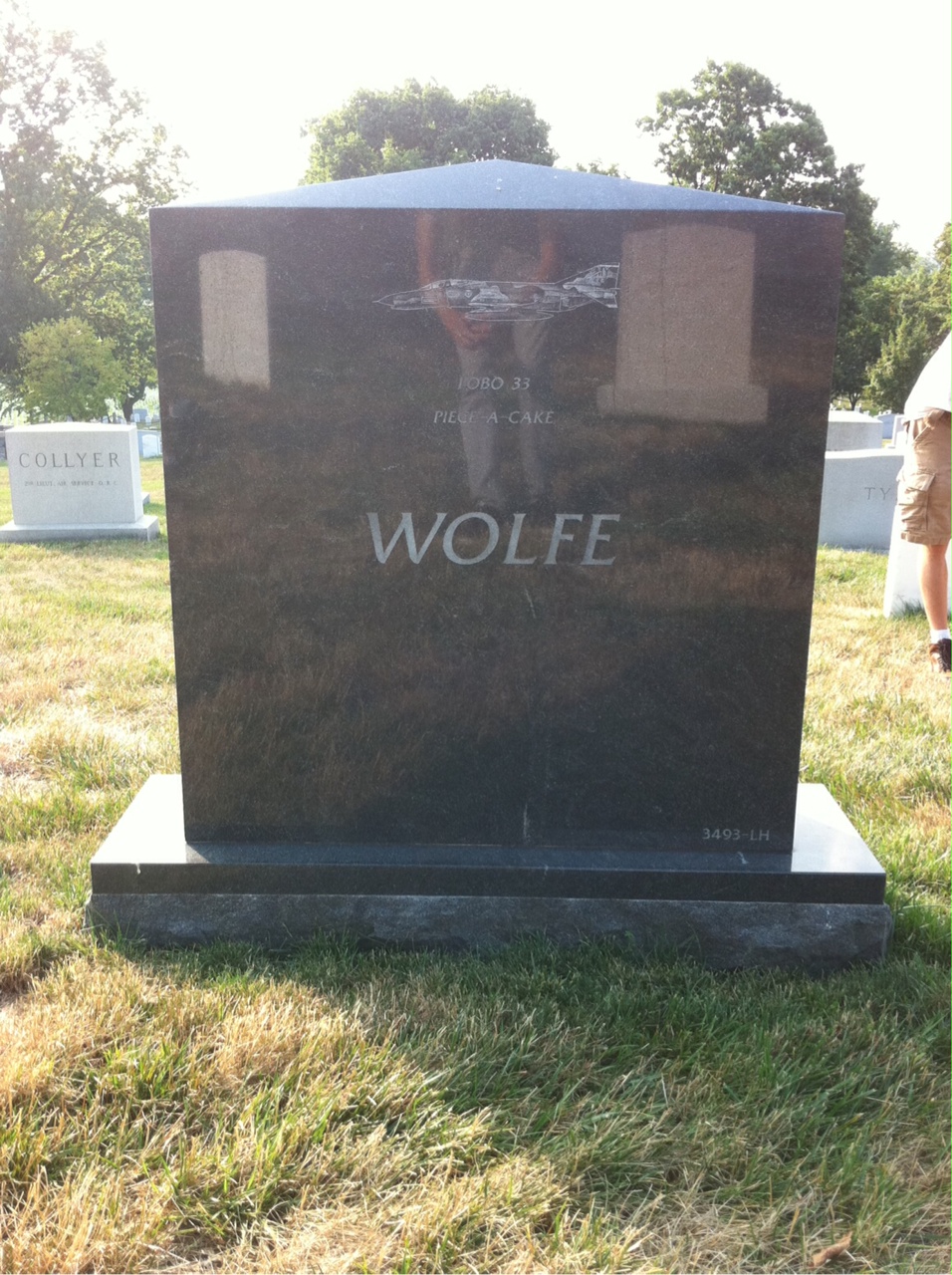 Back of headstone — Edward Wolfe