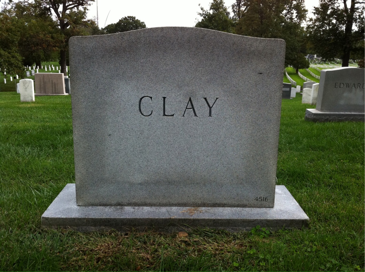 Back of headstone — Frank Clay