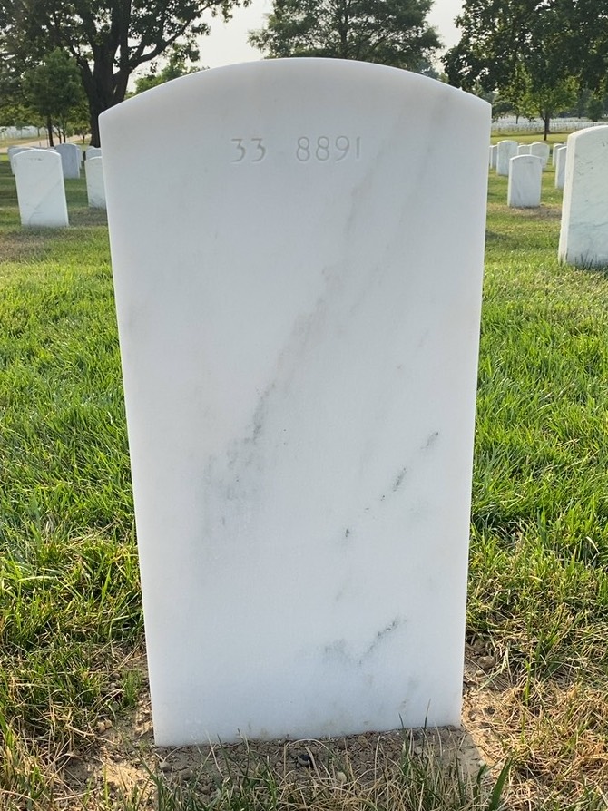 Back of headstone — John Mott