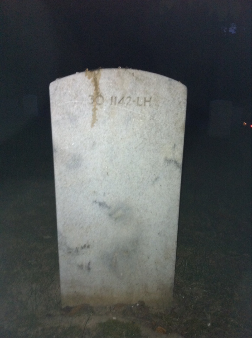 Back of headstone — Lawrence Adams