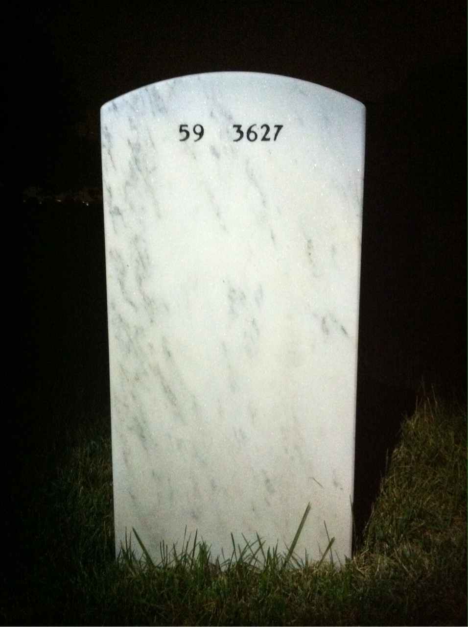Back of headstone — Charles Adams