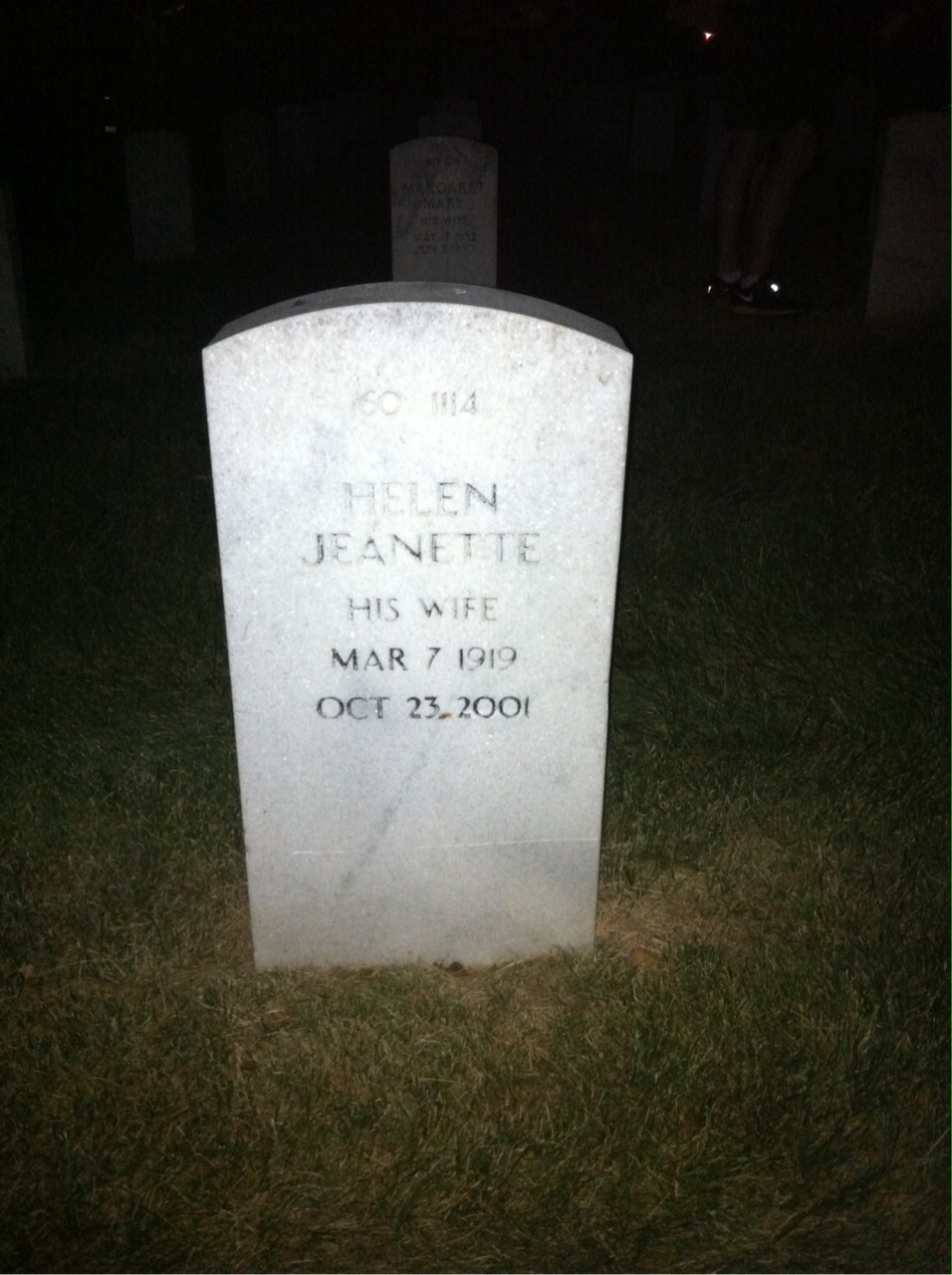 Back of headstone — Helen Cunningham