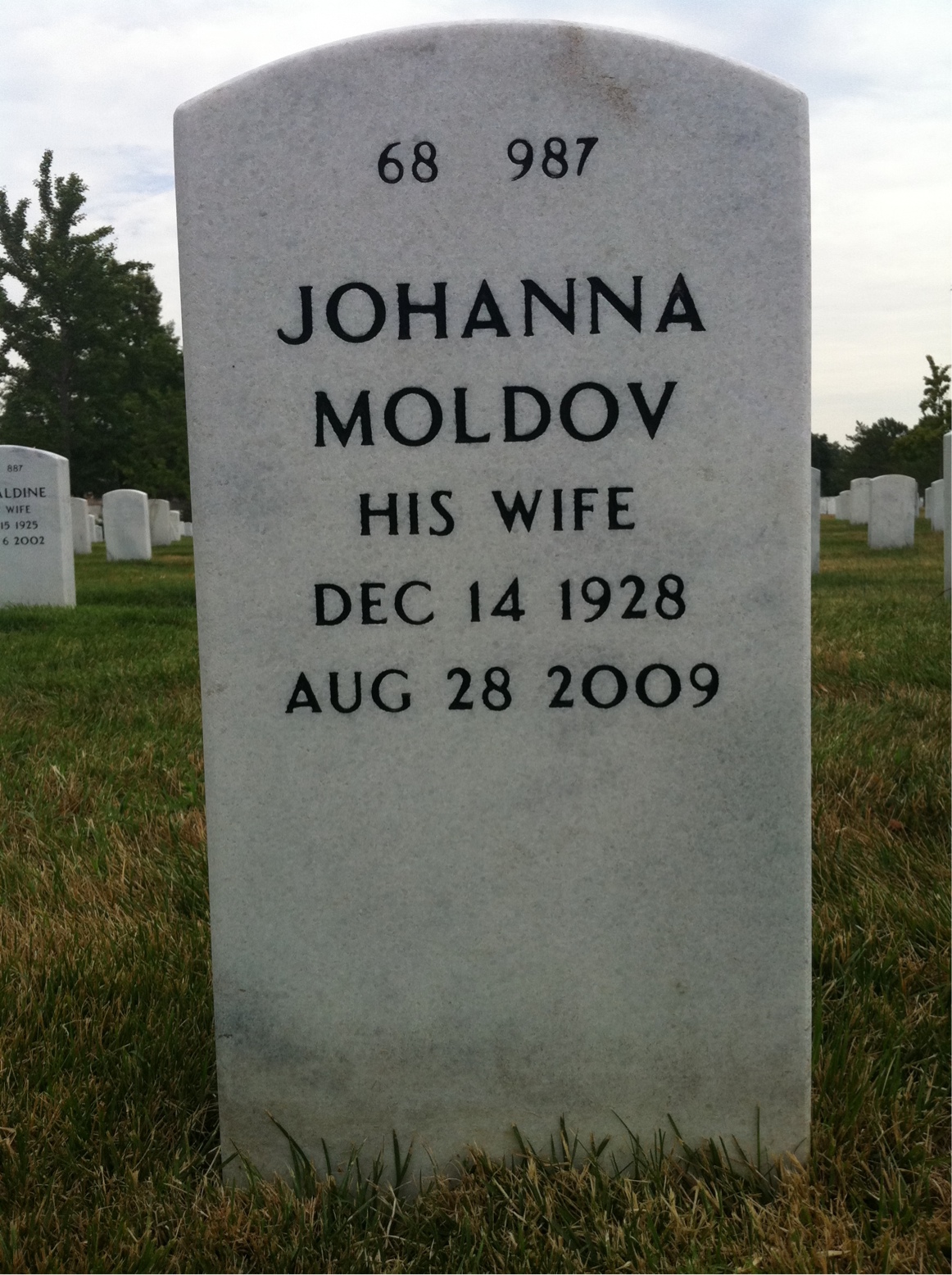 Back of headstone — Paul Klein